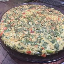 Tortilla Rellena de Acelga con Jamon y Queso + Arroz