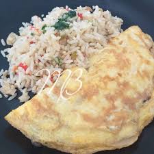 Omelette Relleno de Jamón y Queso con Arroz
